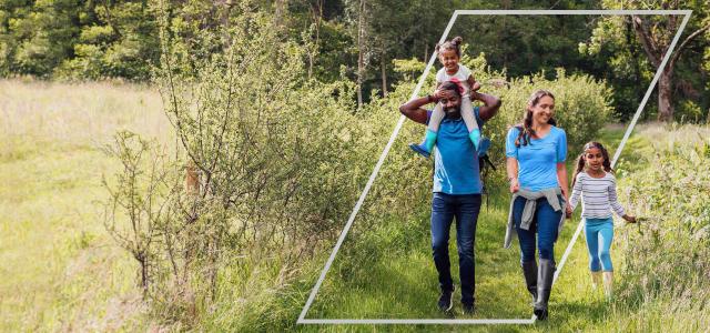 Family in a wood